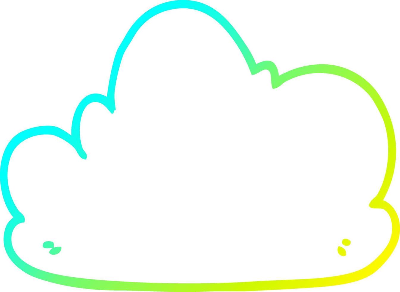 ligne de gradient froid dessinant un nuage de dessin animé vecteur
