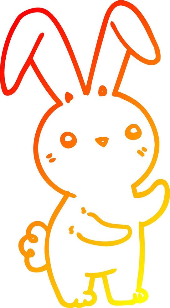 ligne de gradient chaud dessinant un lapin de dessin animé mignon vecteur