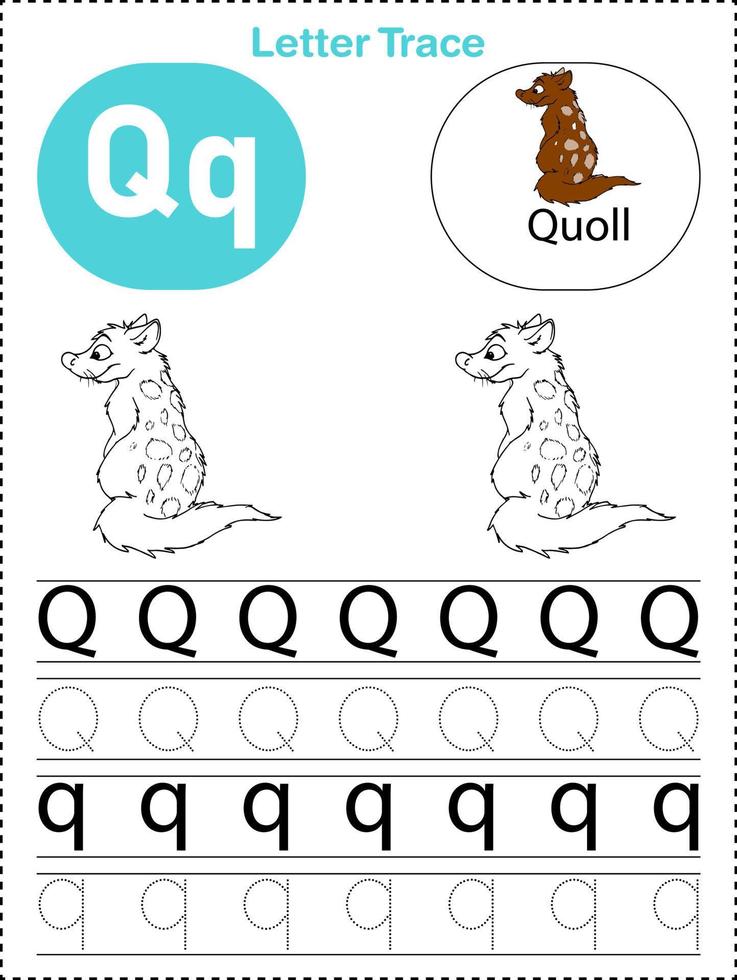 feuilles de traçage des lettres de l'alphabet pour les fichiers imprimables az pour les enfants vecteur