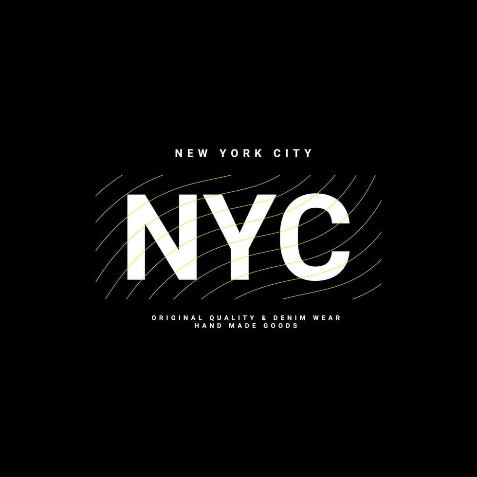 conception d'écriture new york city, adaptée à la sérigraphie de t-shirts, vêtements, vestes et autres vecteur