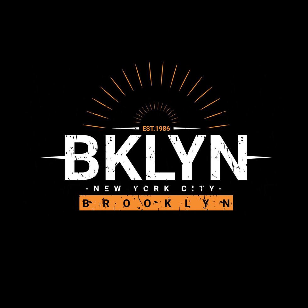 conception d'écriture brooklyn, adaptée à la sérigraphie de t-shirts, vêtements, vestes et autres vecteur