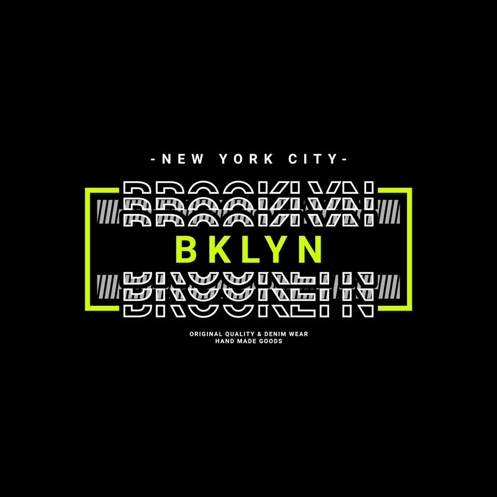 conception d'écriture brooklyn, adaptée à la sérigraphie de t-shirts, vêtements, vestes et autres vecteur