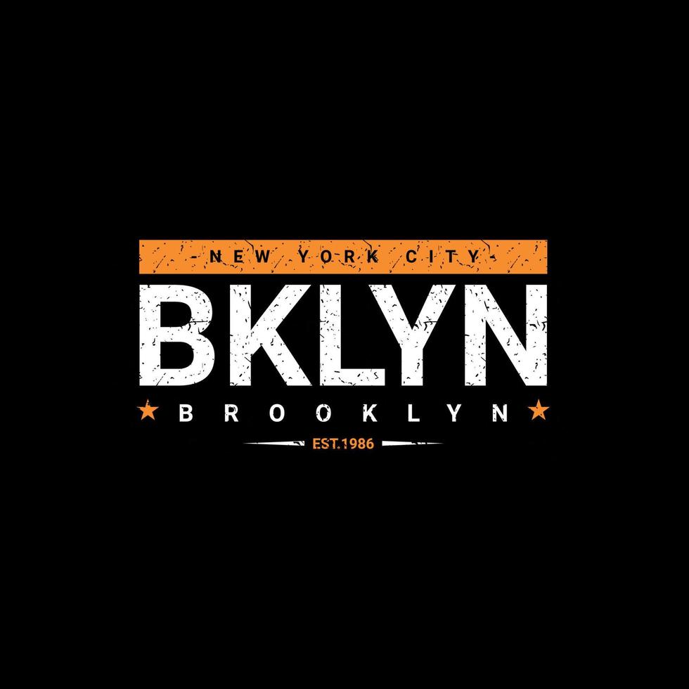 conception d'écriture brooklyn, adaptée à la sérigraphie de t-shirts, vêtements, vestes et autres vecteur