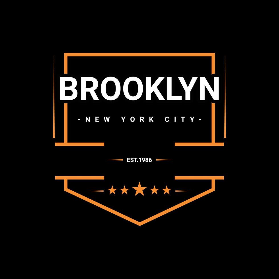 conception d'écriture brooklyn, adaptée à la sérigraphie de t-shirts, vêtements, vestes et autres vecteur