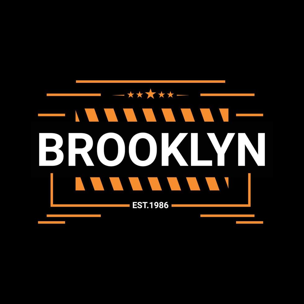 conception d'écriture brooklyn, adaptée à la sérigraphie de t-shirts, vêtements, vestes et autres vecteur