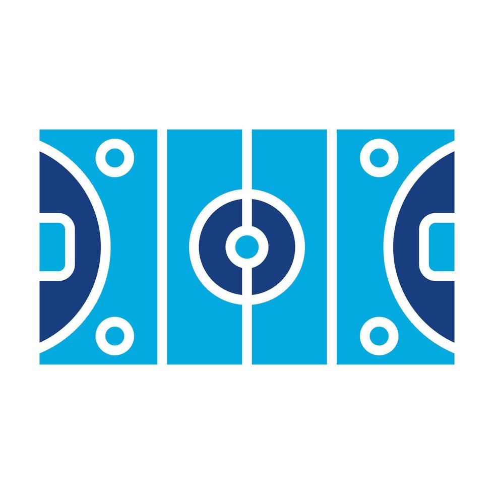 icône de deux couleurs de glyphe de terrain de hockey vecteur