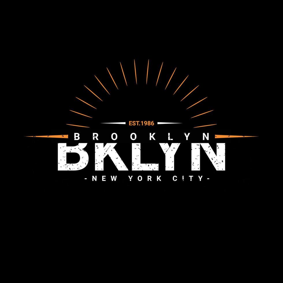 conception d'écriture brooklyn, adaptée à la sérigraphie de t-shirts, vêtements, vestes et autres vecteur