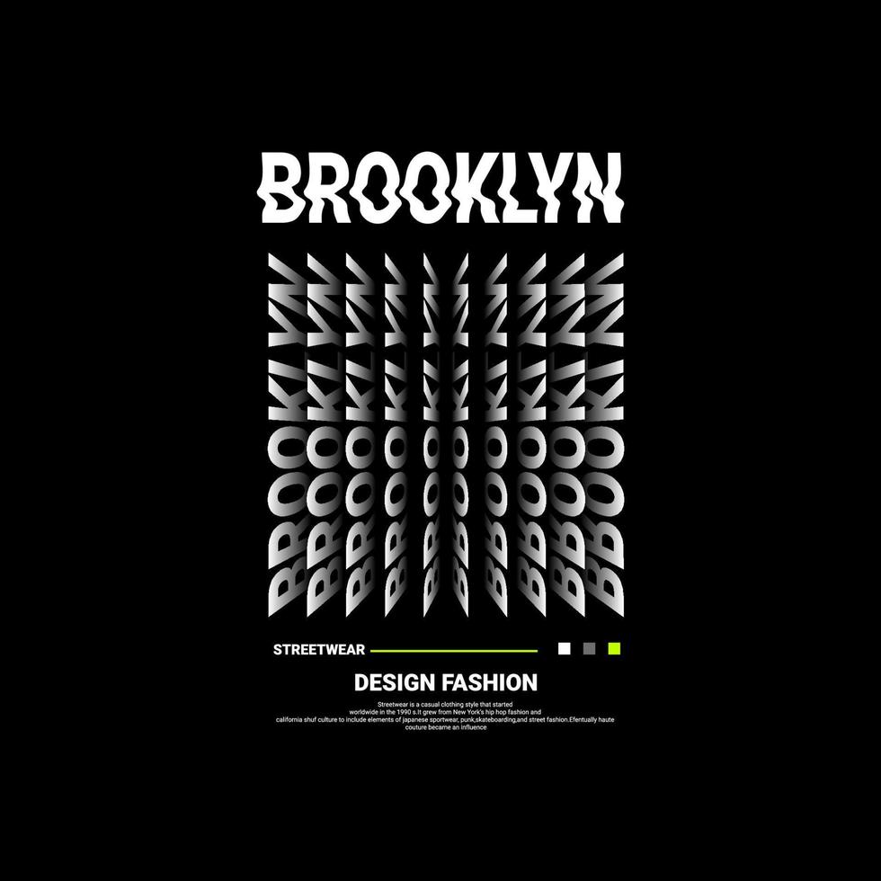 conception d'écriture brooklyn, adaptée à la sérigraphie de t-shirts, vêtements, vestes et autres vecteur