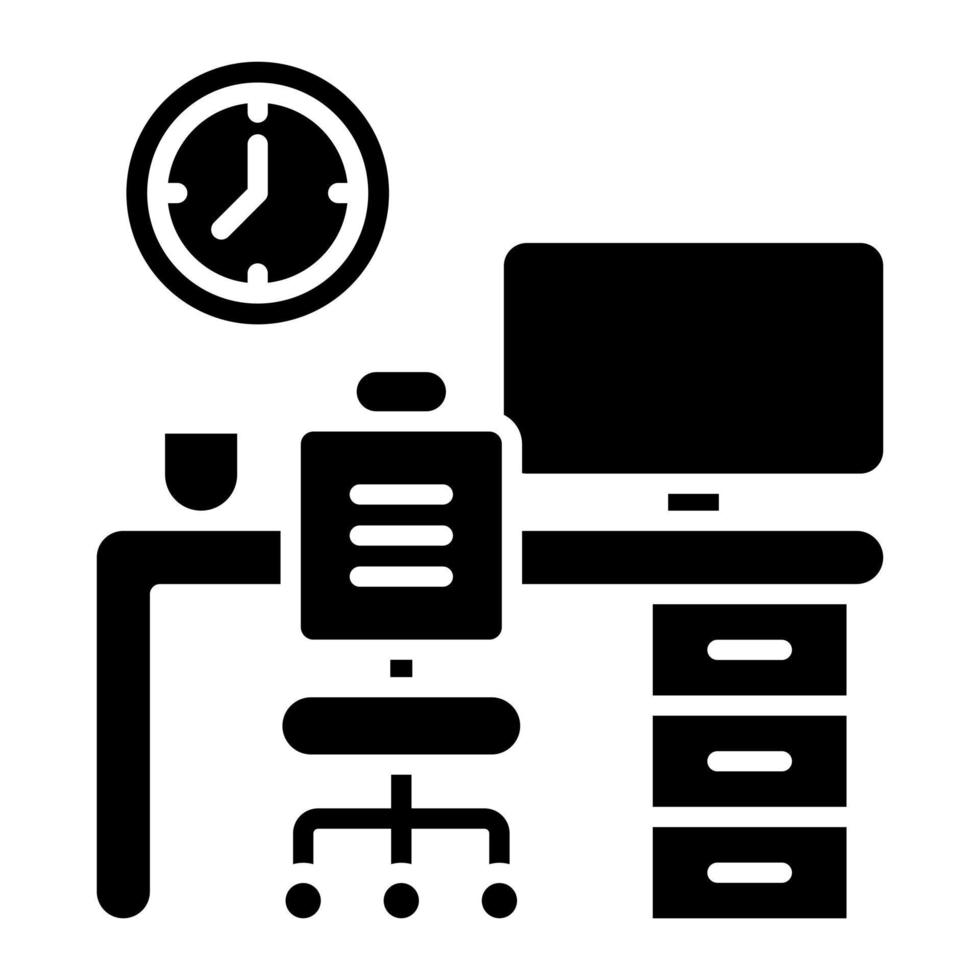 icône de glyphe des heures de travail vecteur