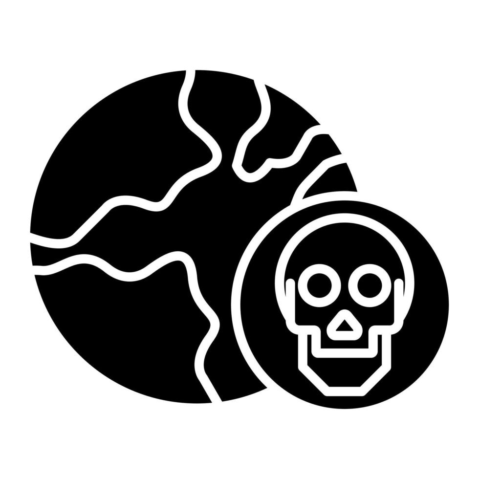 icône de glyphe de danger terrestre vecteur