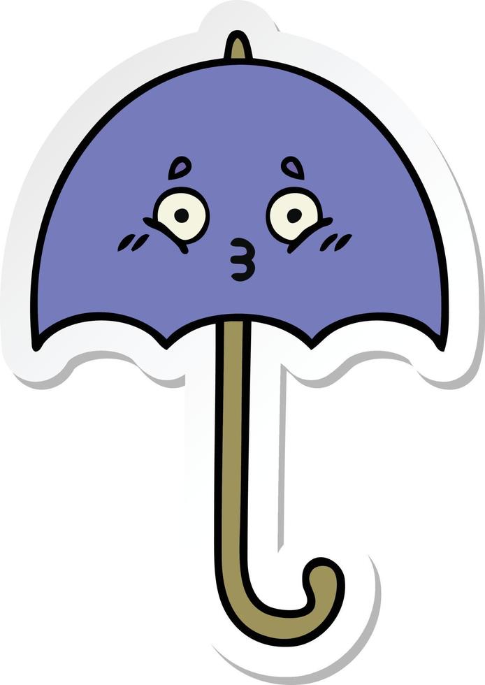 autocollant d'un parapluie de dessin animé mignon vecteur