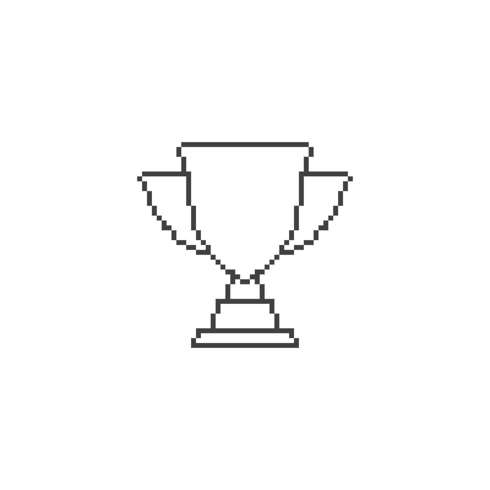 trophée, prix de la coupe. pixel art ligne icône illustration vectorielle vecteur