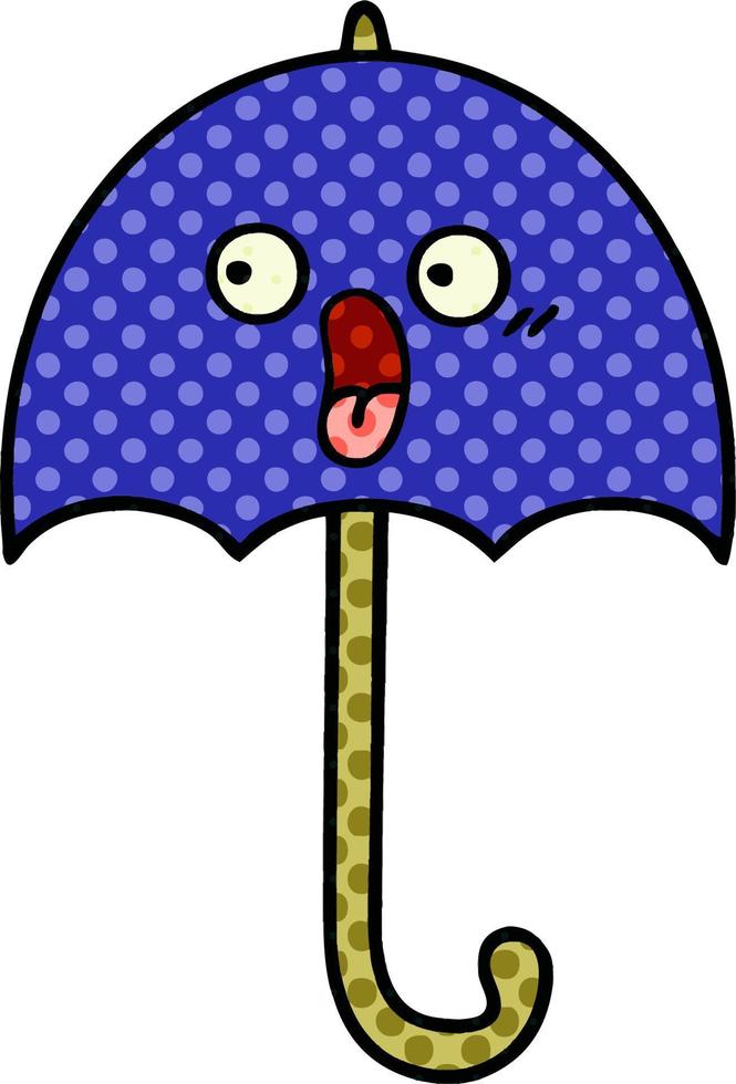 parapluie de dessin animé de style bande dessinée vecteur
