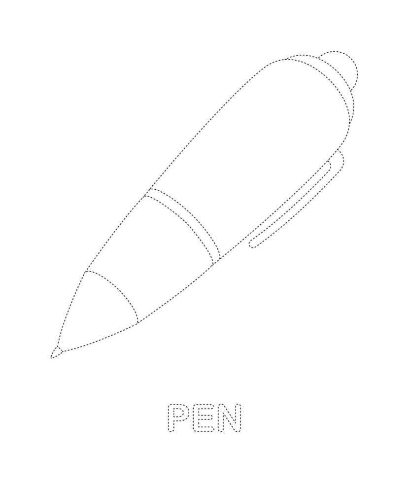 feuille de traçage de stylo pour les enfants vecteur