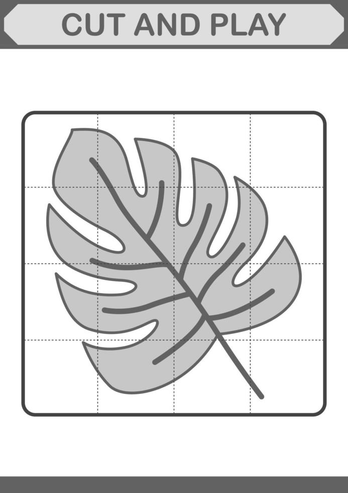 couper et jouer avec monstera vecteur