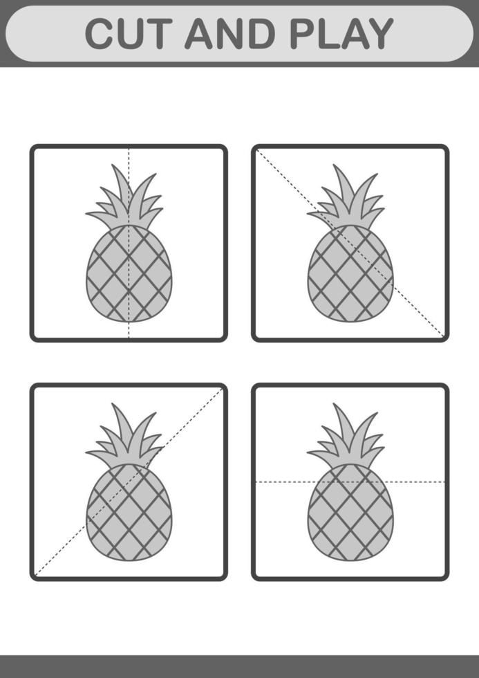 couper et jouer avec l'ananas vecteur