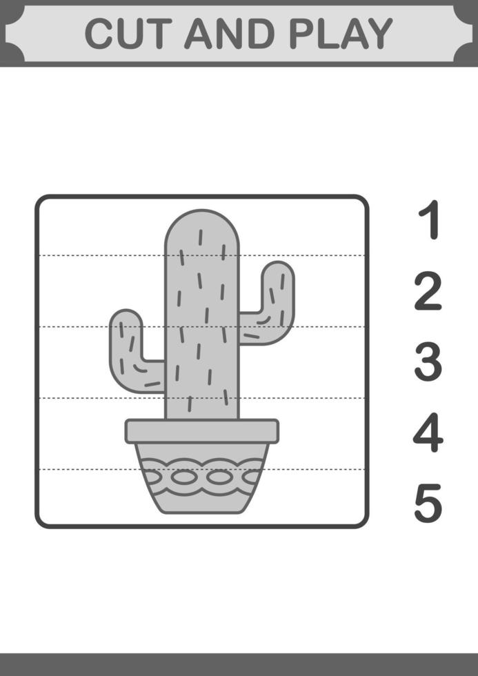 couper et jouer avec des cactus vecteur