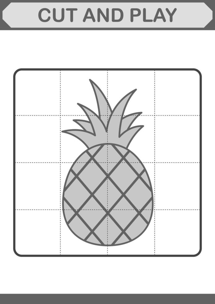 couper et jouer avec l'ananas vecteur