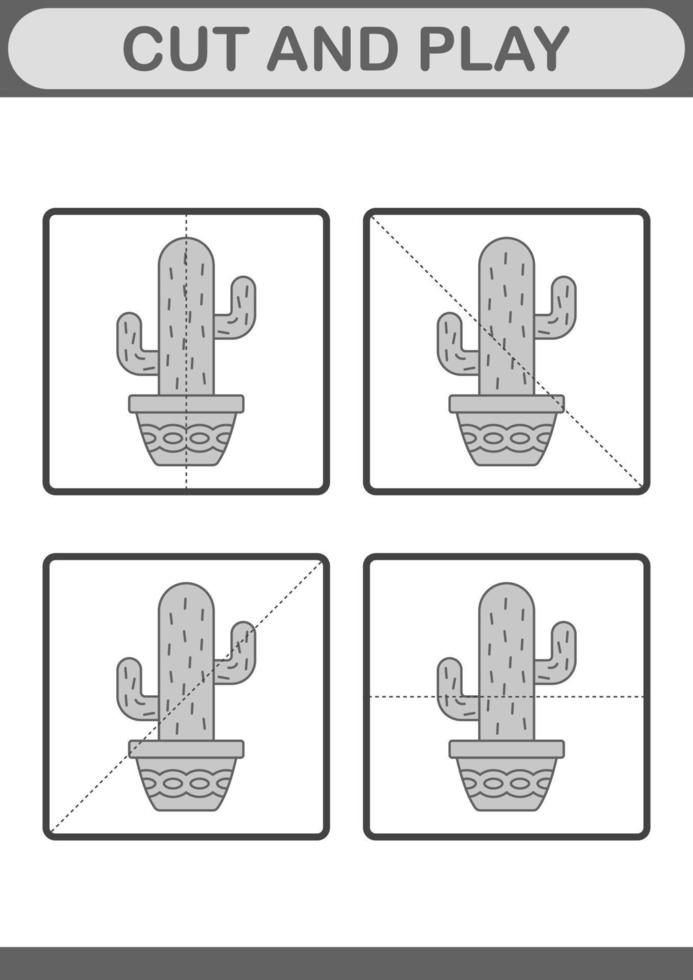 couper et jouer avec des cactus vecteur