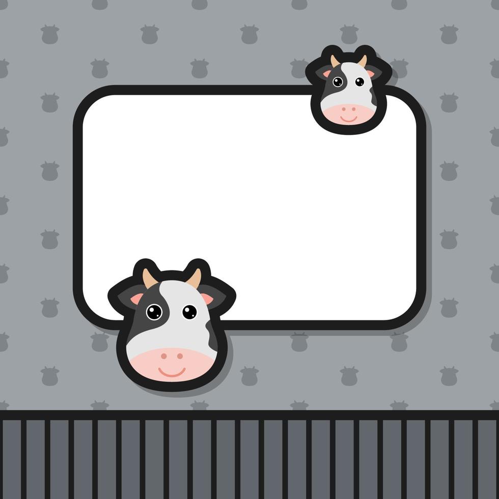 modèle de carte de voeux avec vache vecteur