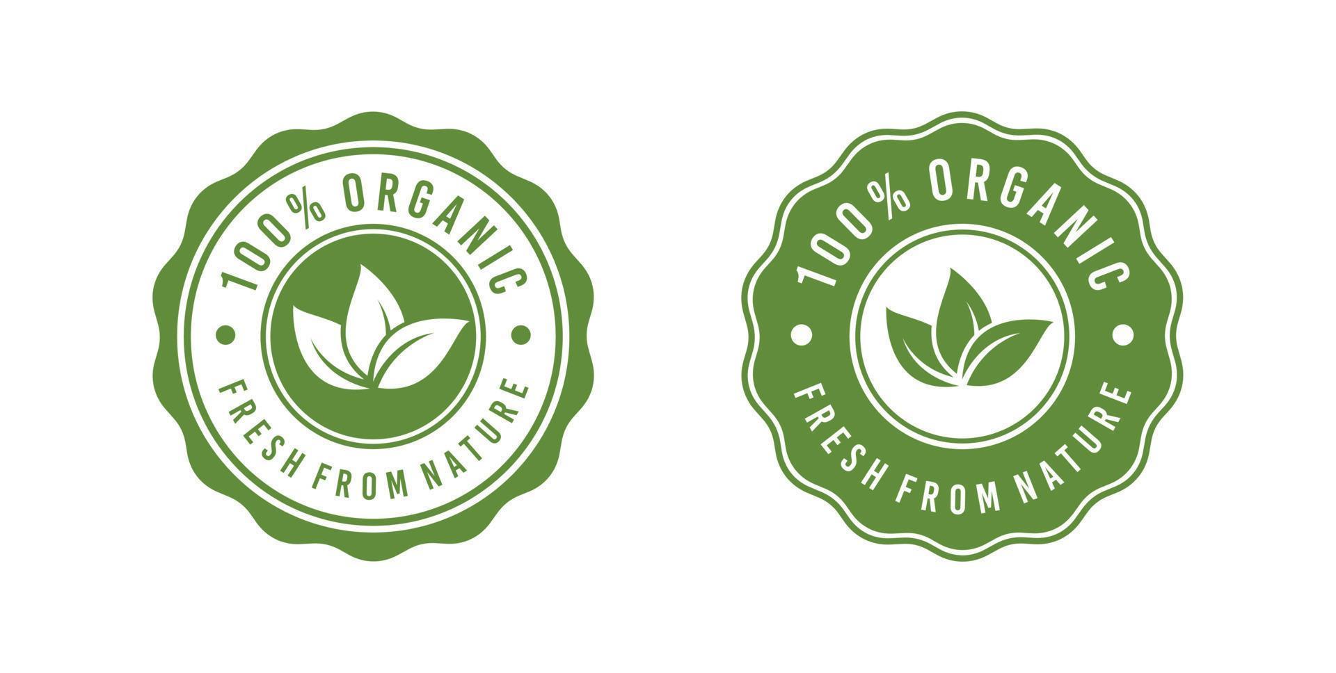 création de logo d'autocollant d'étiquette naturelle d'aliments biologiques vecteur