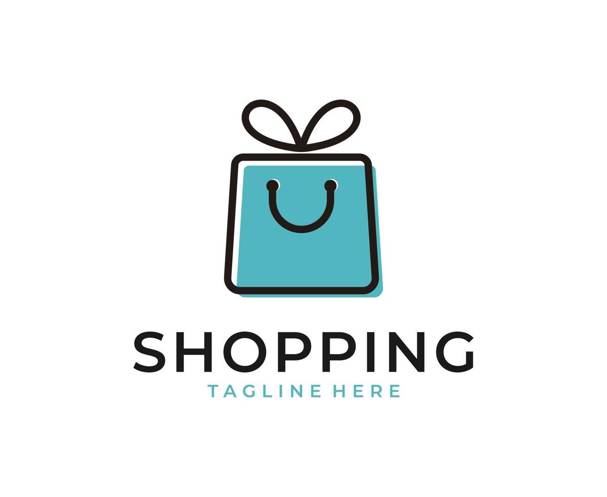 conception de logo de magasin avec sac de magasin combiné avec la conception de symbole d'icône de sourire vecteur