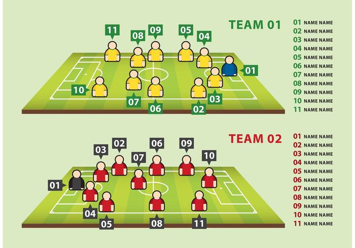 Équipes de football Vecteurs graphiques vecteur