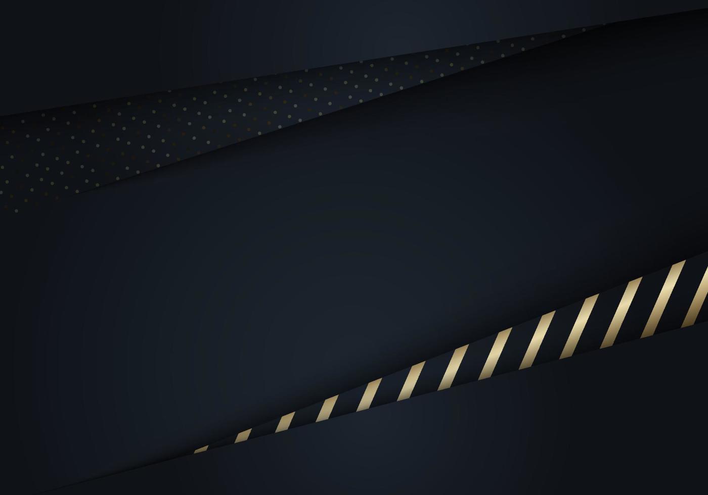 Couche d'art en papier noir abstrait modèle 3d élégant avec motif à rayures dorées vecteur