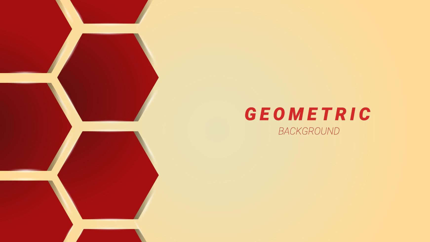 vecteur de conception de fond hexagonal géométrique rouge abstrait