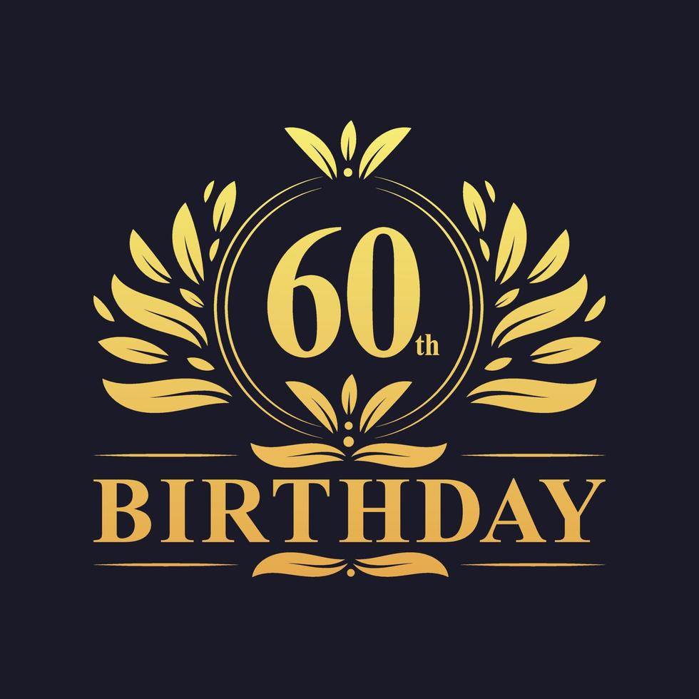 logo de luxe du 60e anniversaire, célébration des 60 ans. vecteur