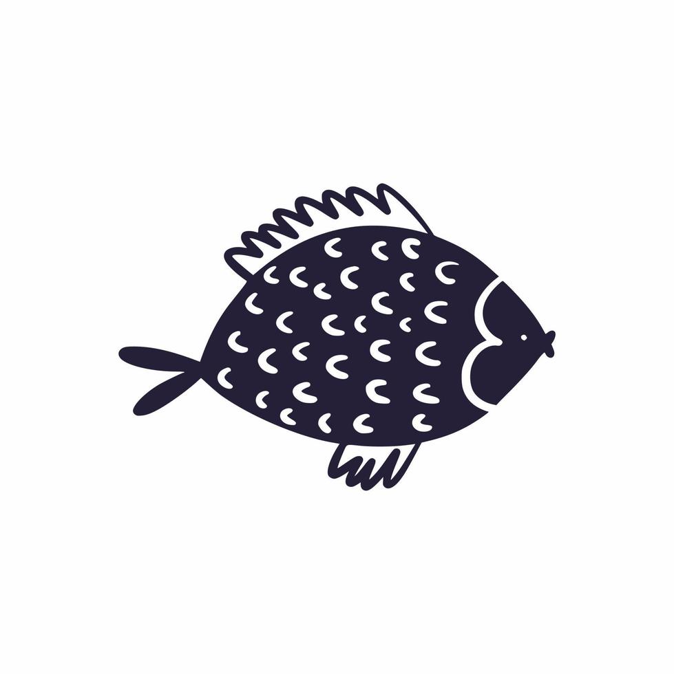 poisson mignon dans un style scandinave vecteur