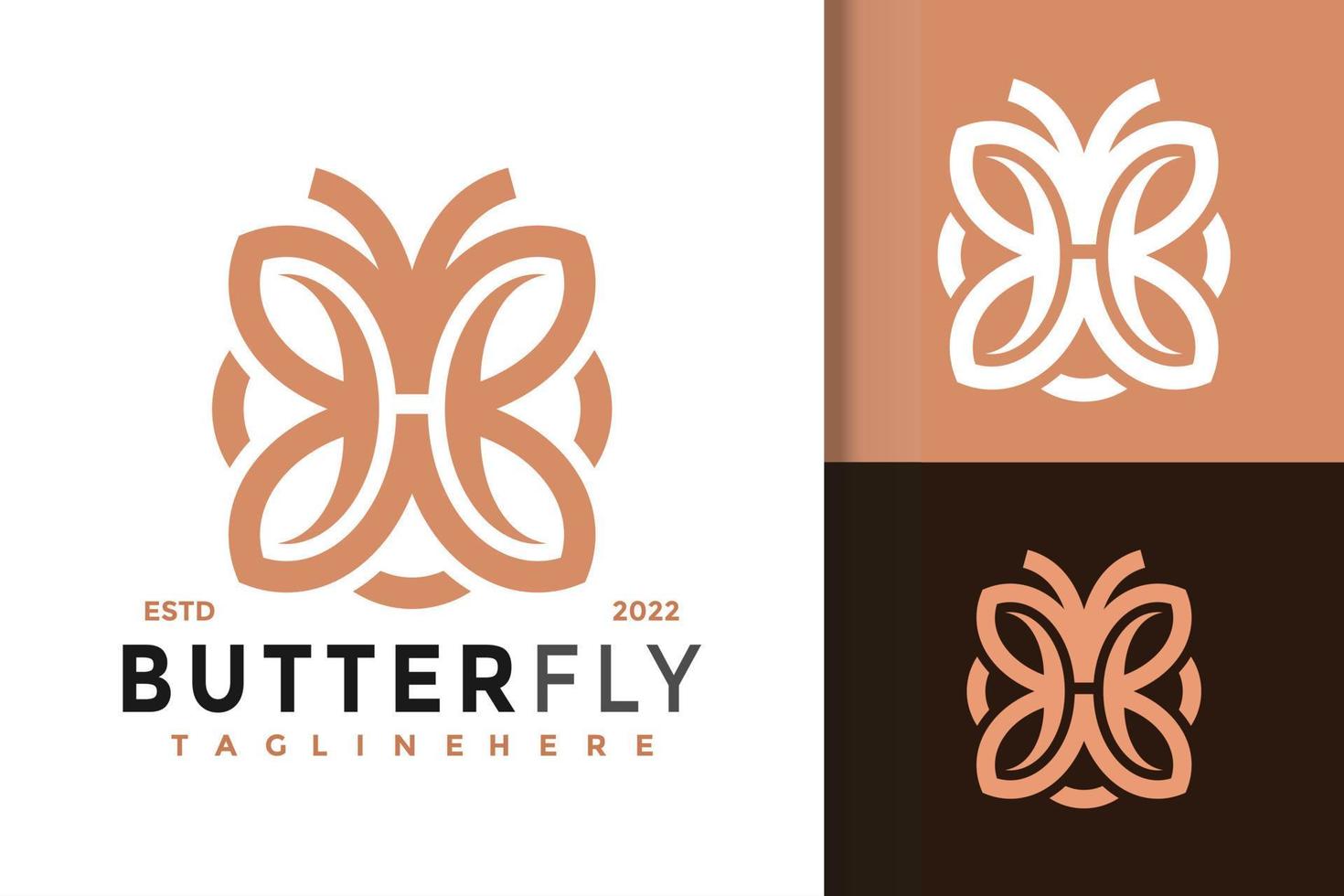 lettre h papillon élégant modèle de vecteur de conception de logo moderne
