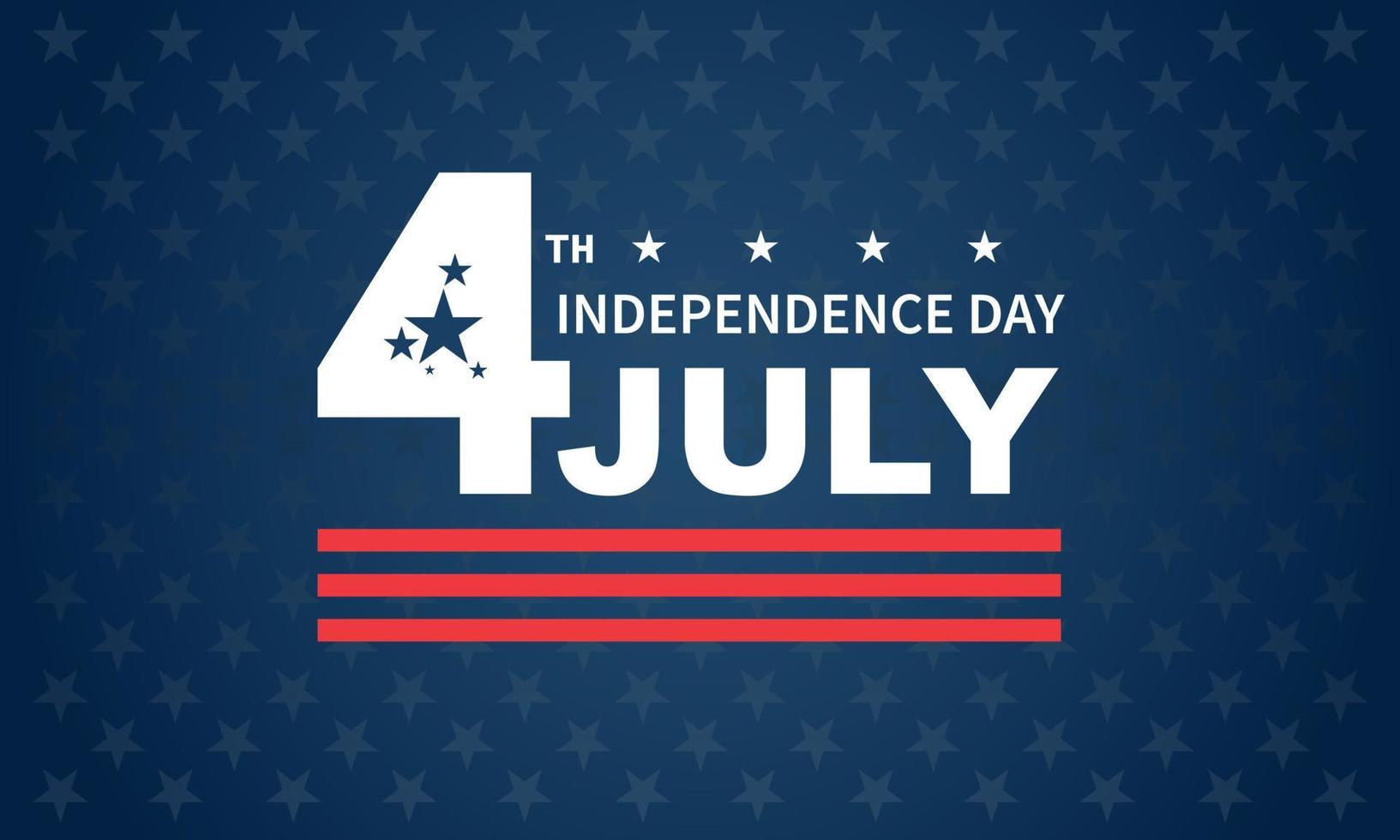 joyeux feux d'artifice du 4 juillet - fête de l'indépendance usa fond bleu avec le drapeau des états-unis et typographie du 4 juillet - illustration vectorielle vecteur