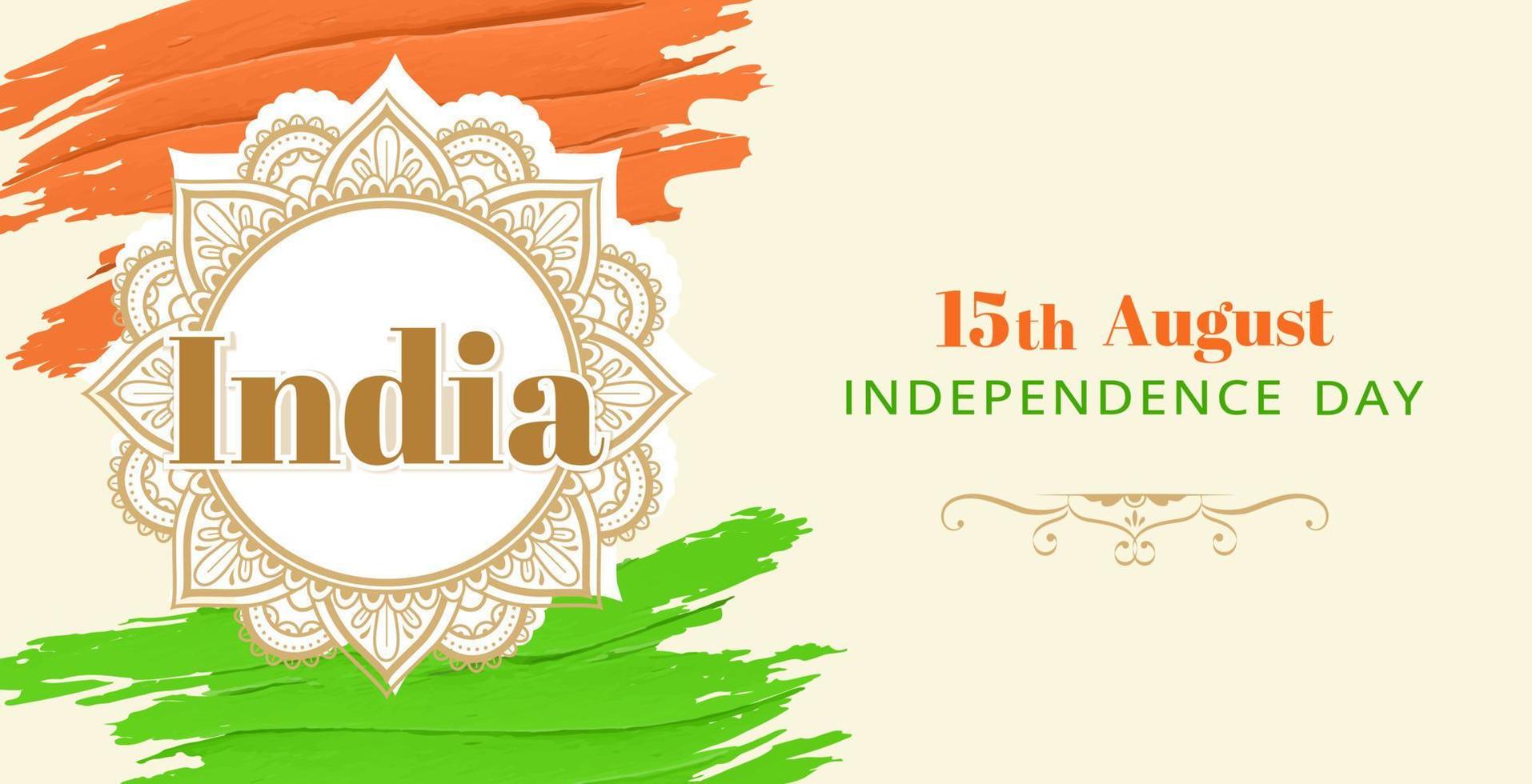carte de fête de l'indépendance de l'inde. 15 août vecteur