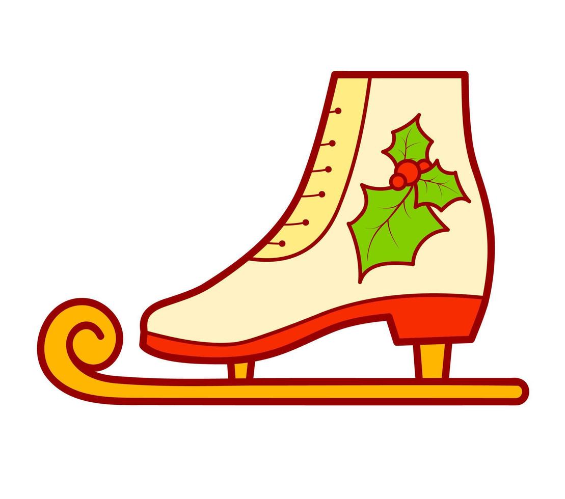 clipart de dessins animés de noël. patins clipart illustration vectorielle vecteur