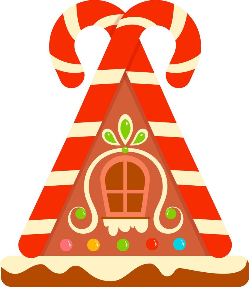 clipart de dessins animés de noël. maison de pain d'épice clipart illustration vectorielle vecteur