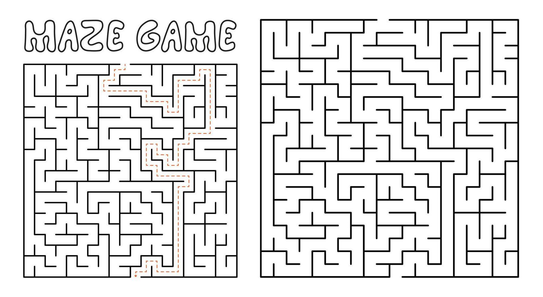 jeu de labyrinthe pour les enfants. labyrinthe complexe avec solution vecteur