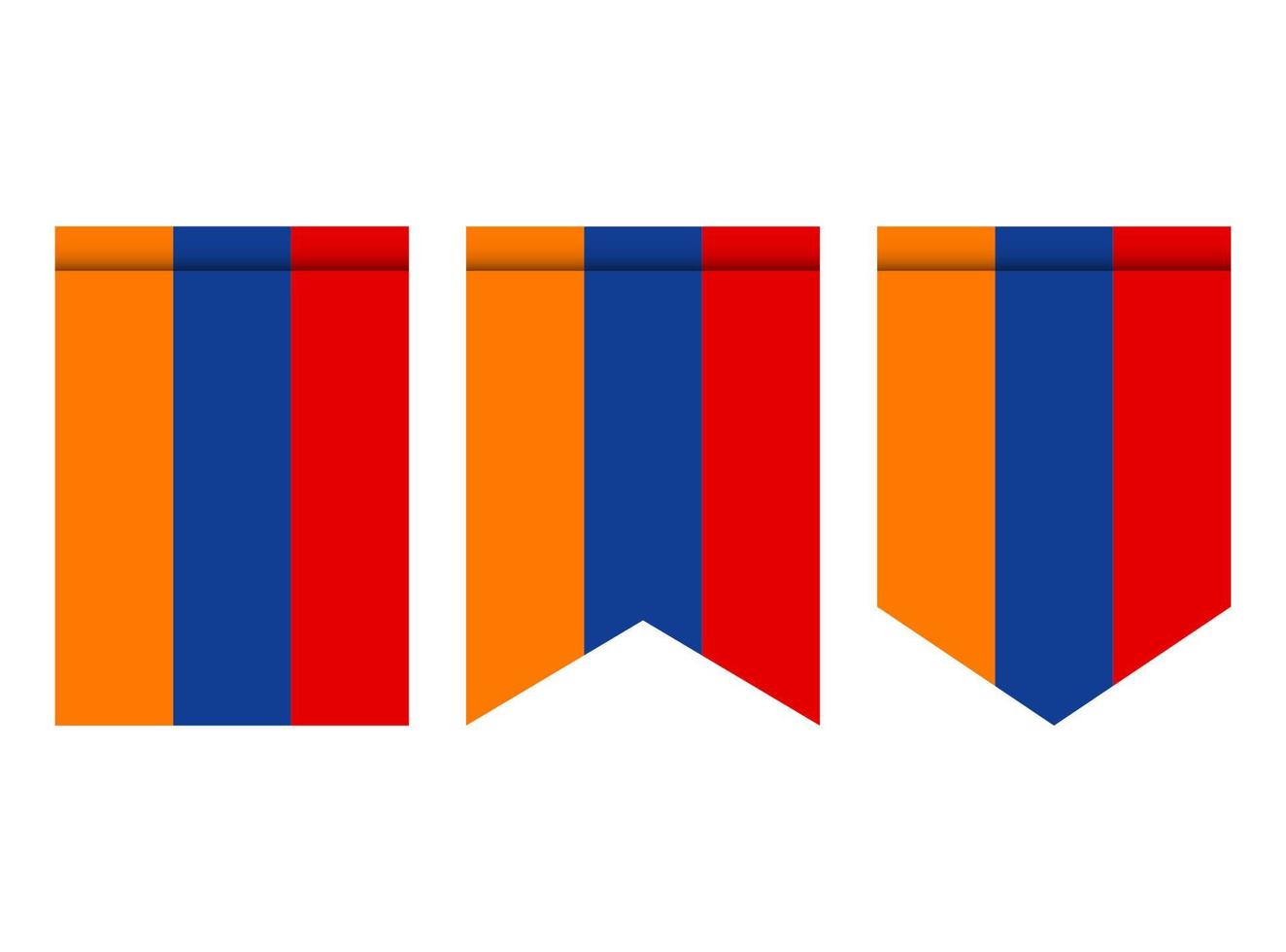 drapeau arménien ou fanion isolé sur fond blanc. icône de drapeau de fanion. vecteur