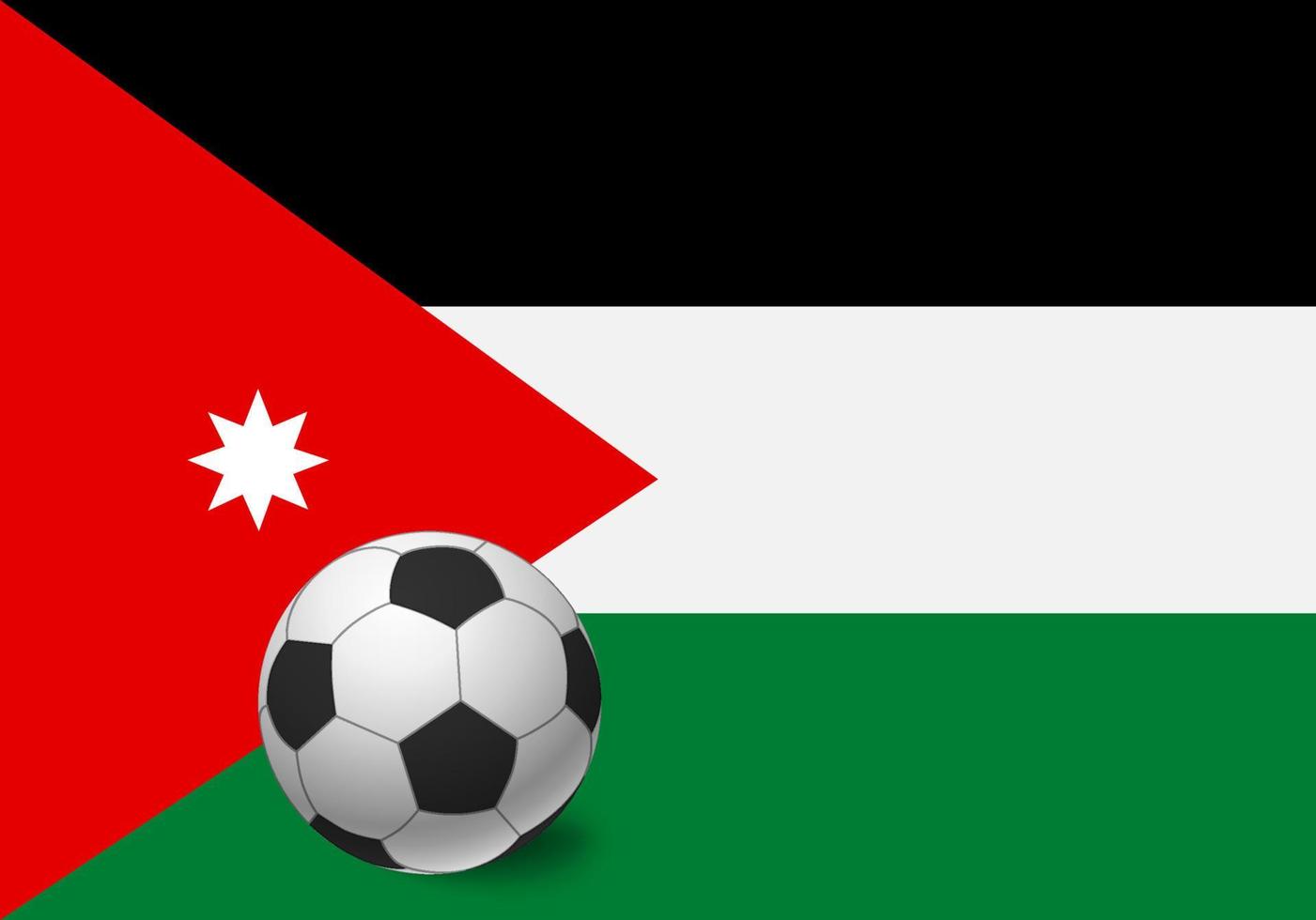 drapeau jordanien et ballon de football vecteur