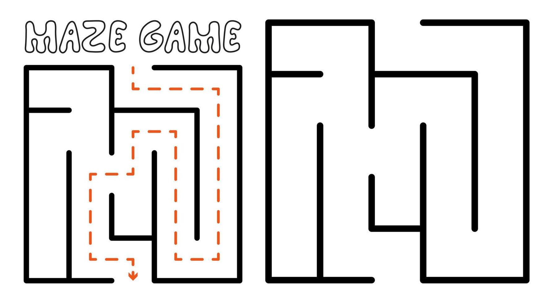 jeu de labyrinthe pour les enfants. labyrinthe simple avec solution vecteur