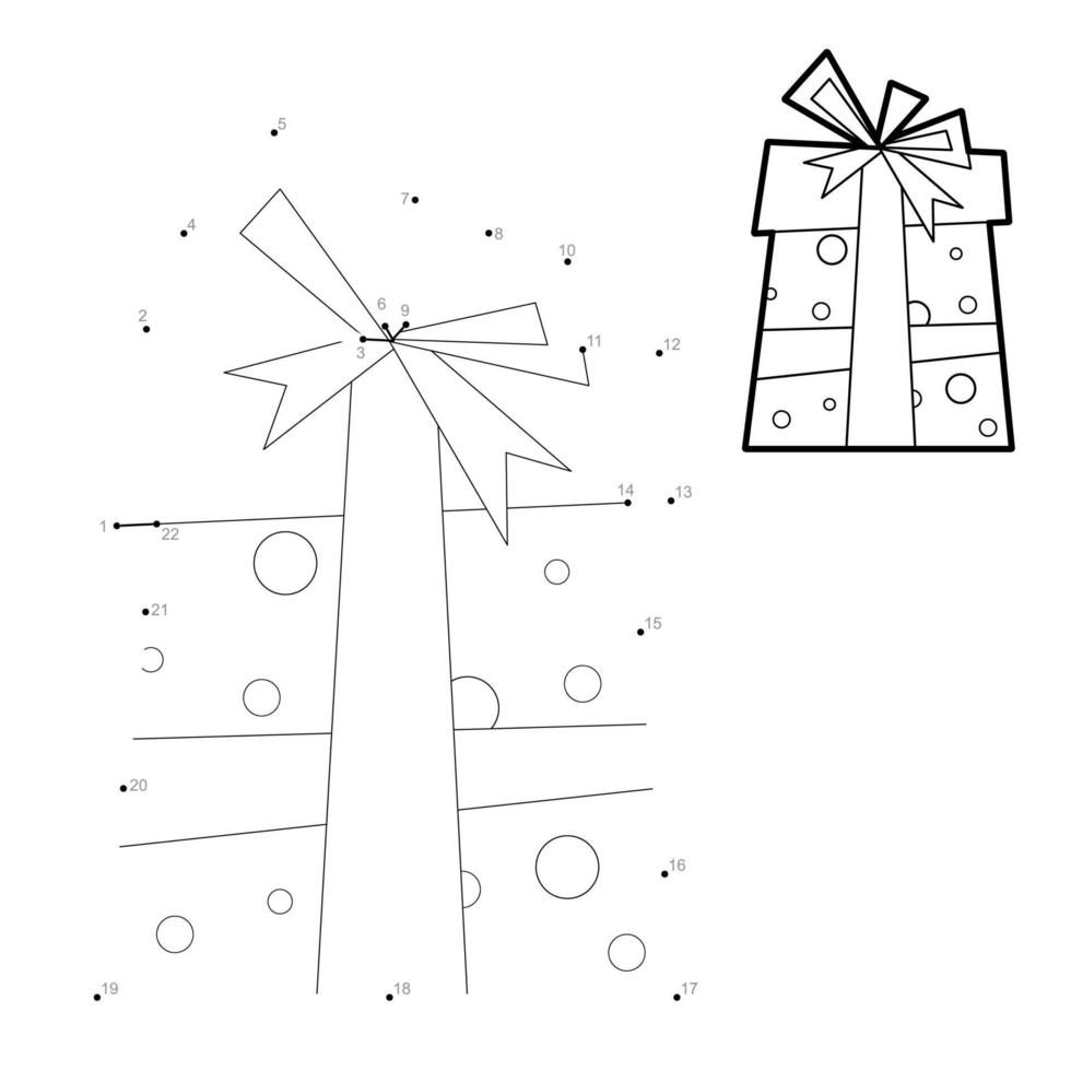 puzzle de Noël point à point pour les enfants. jeu de points de connexion vecteur