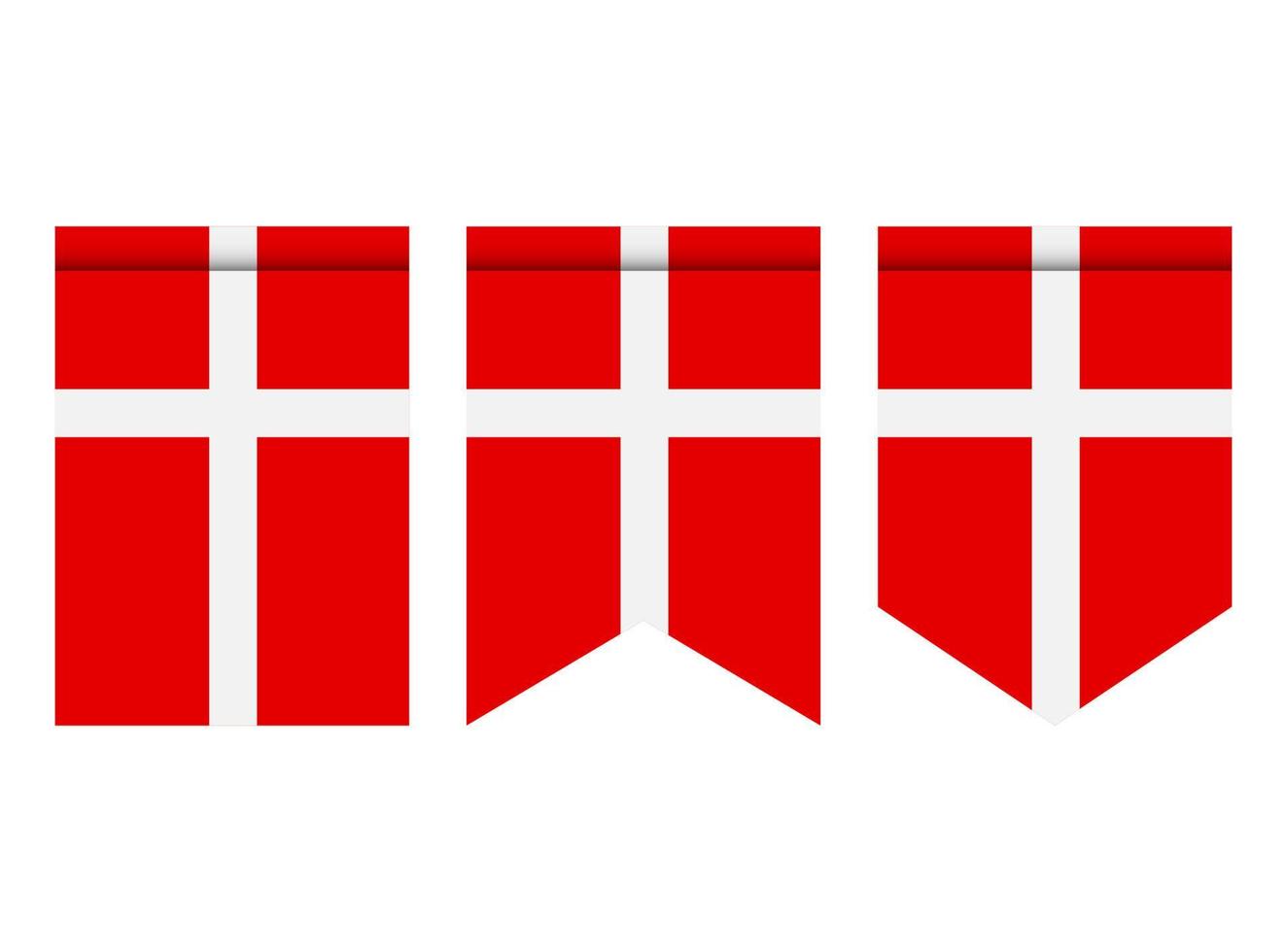 drapeau du danemark ou fanion isolé sur fond blanc. icône de drapeau de fanion. vecteur