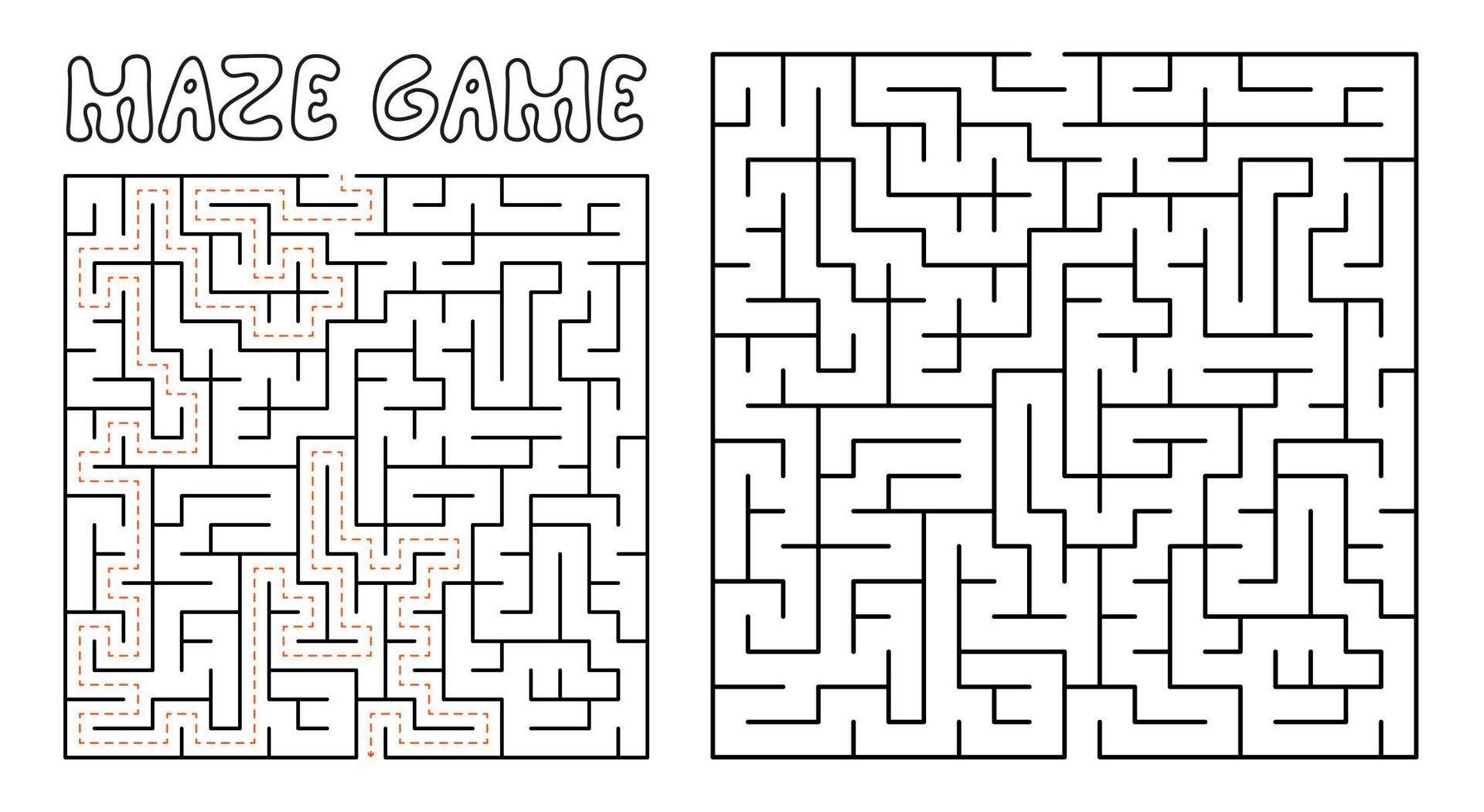 jeu de labyrinthe pour les enfants. labyrinthe complexe avec solution vecteur