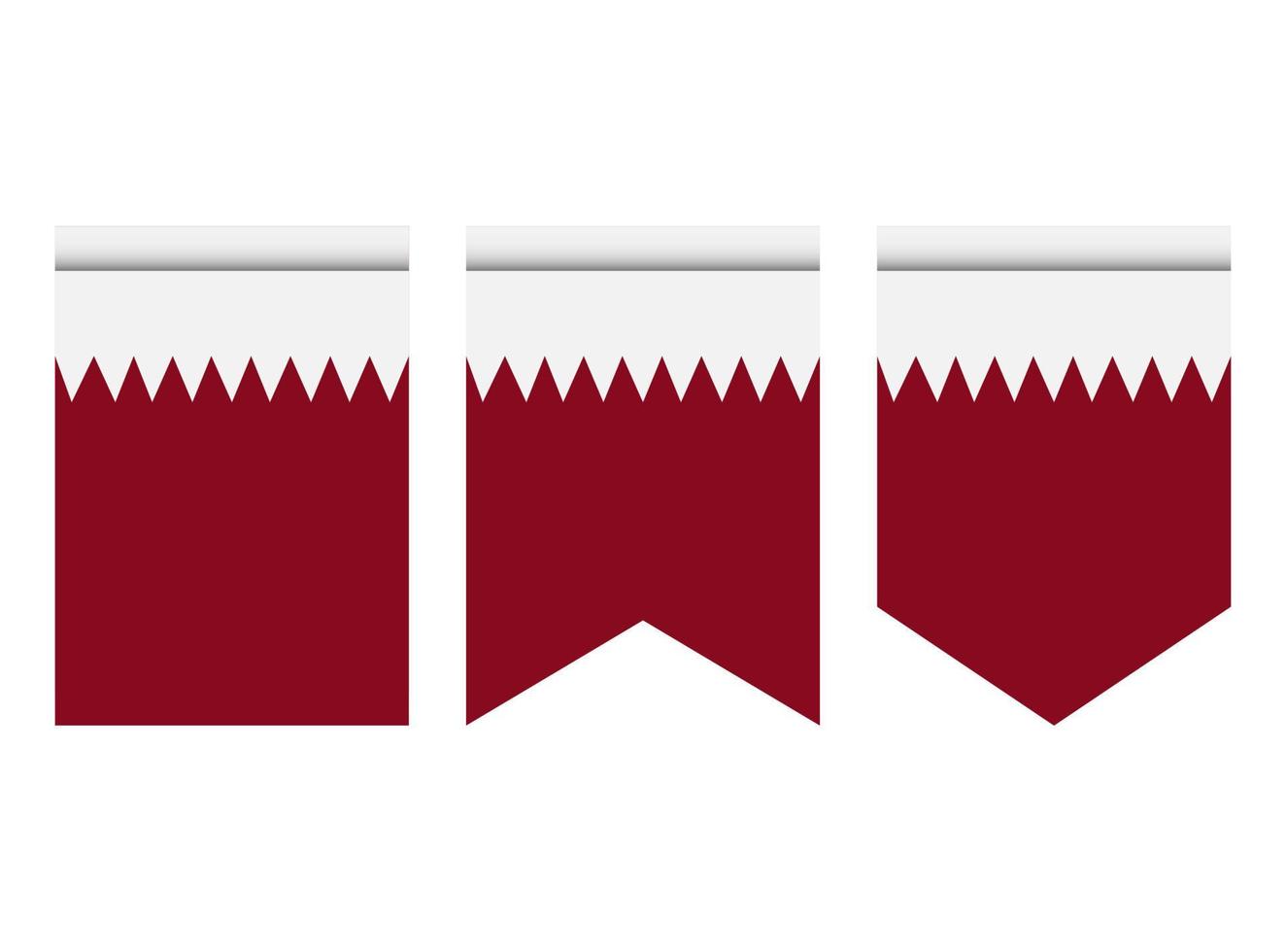 drapeau qatar ou fanion isolé sur fond blanc. icône de drapeau de fanion. vecteur