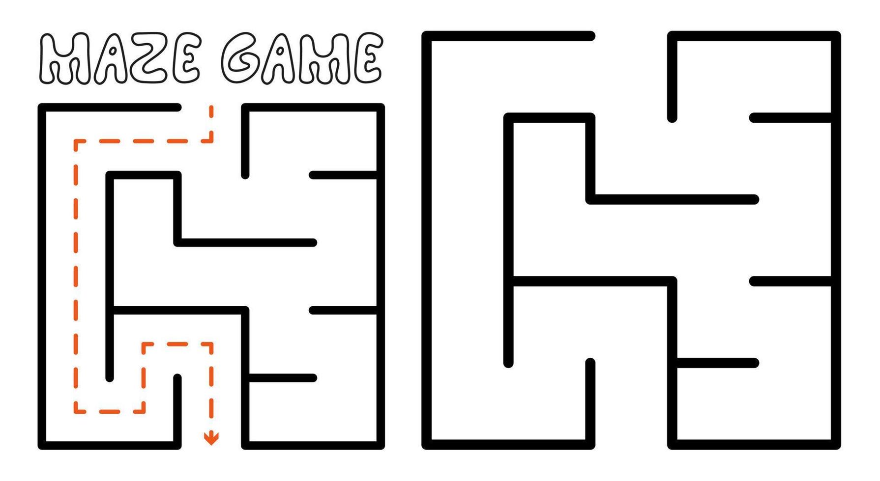 jeu de labyrinthe pour les enfants. labyrinthe simple avec solution vecteur