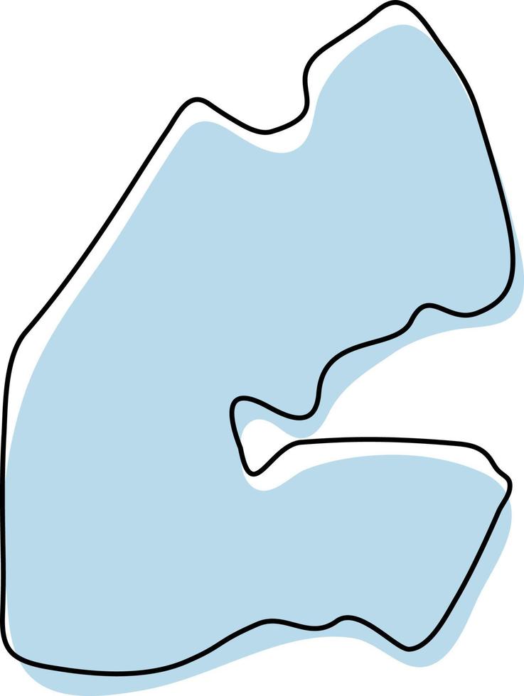 carte simple stylisée de l'icône de djibouti. croquis bleu de l'illustration vectorielle de djibouti vecteur