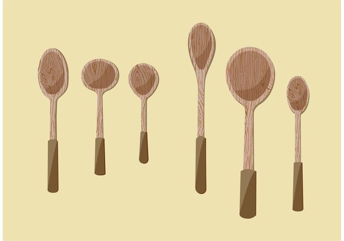 Illustrations en bois de Spoon Vector