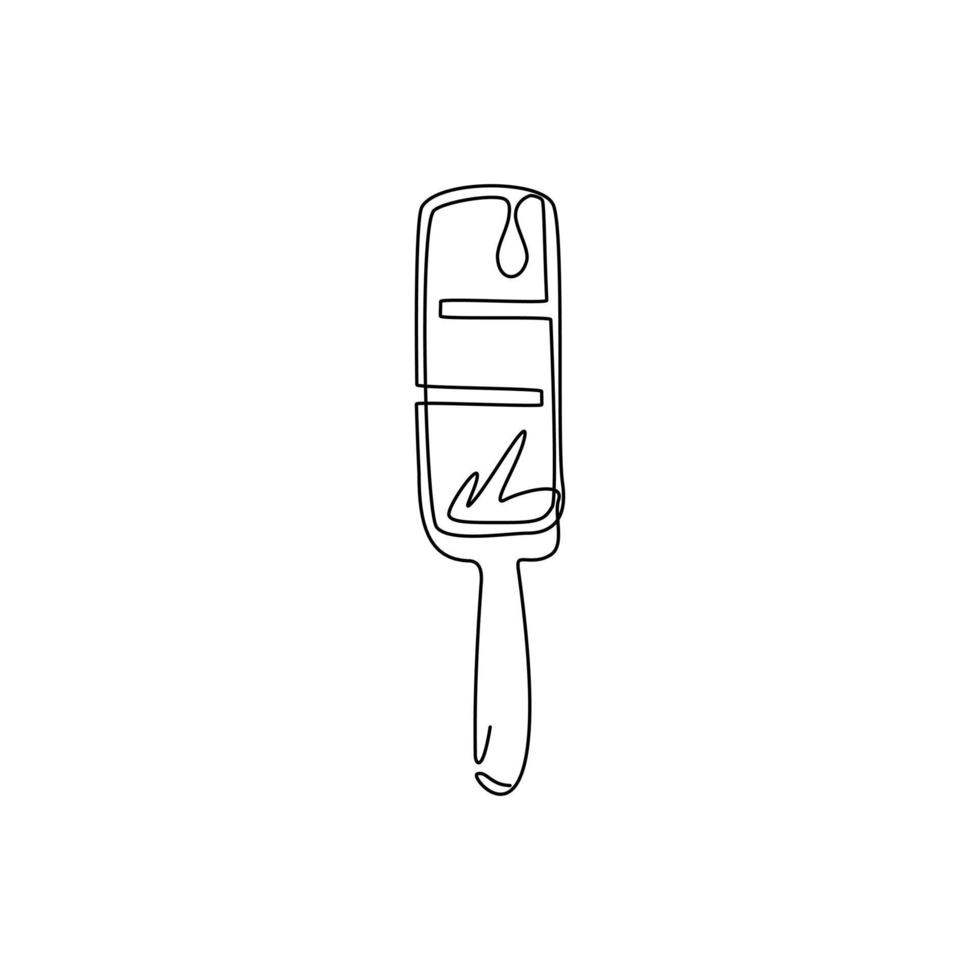icône de crème glacée popsicle dessinant une seule ligne. bâtonnets de crème glacée congelée symbole de logo plat. délicieux dessert en affiche isolée d'été. illustration vectorielle graphique de conception de ligne continue moderne vecteur