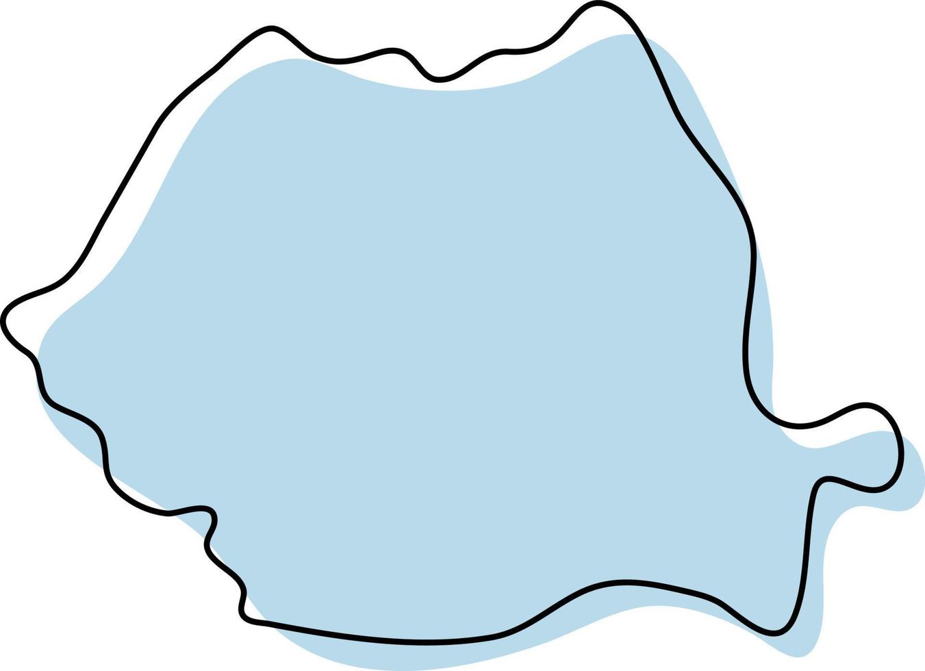 carte simple stylisée de l'icône de la roumanie. croquis bleu carte de la roumanie illustration vectorielle vecteur