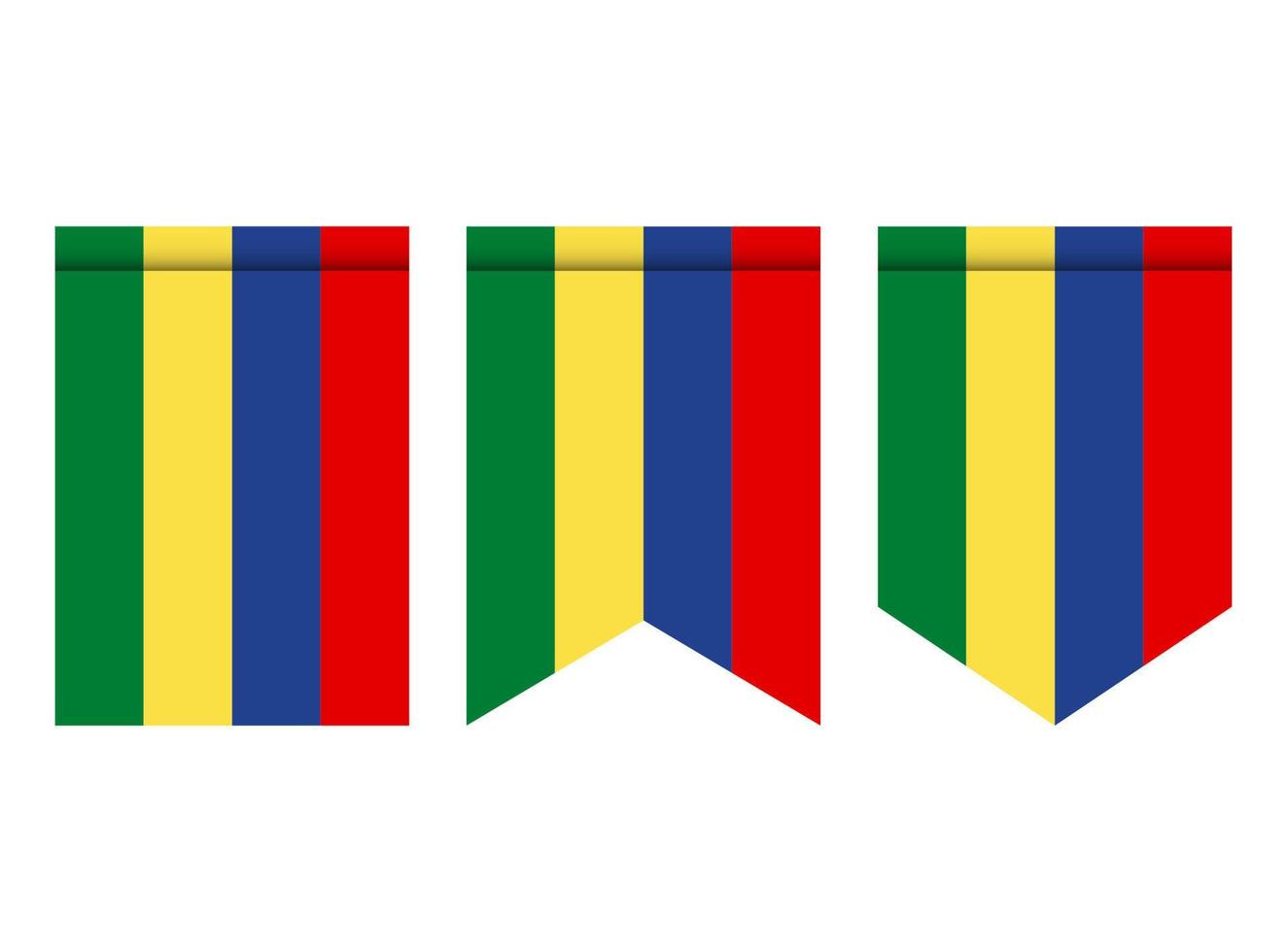 drapeau mauricien ou fanion isolé sur fond blanc. icône de drapeau de fanion. vecteur
